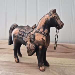 Vtg.CopperWash Metal horse-Orginal Reins